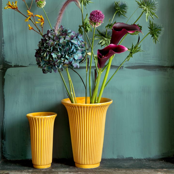 Daisy wazon szkliwiony Ø20 cm - Żółty - Bergs Potter