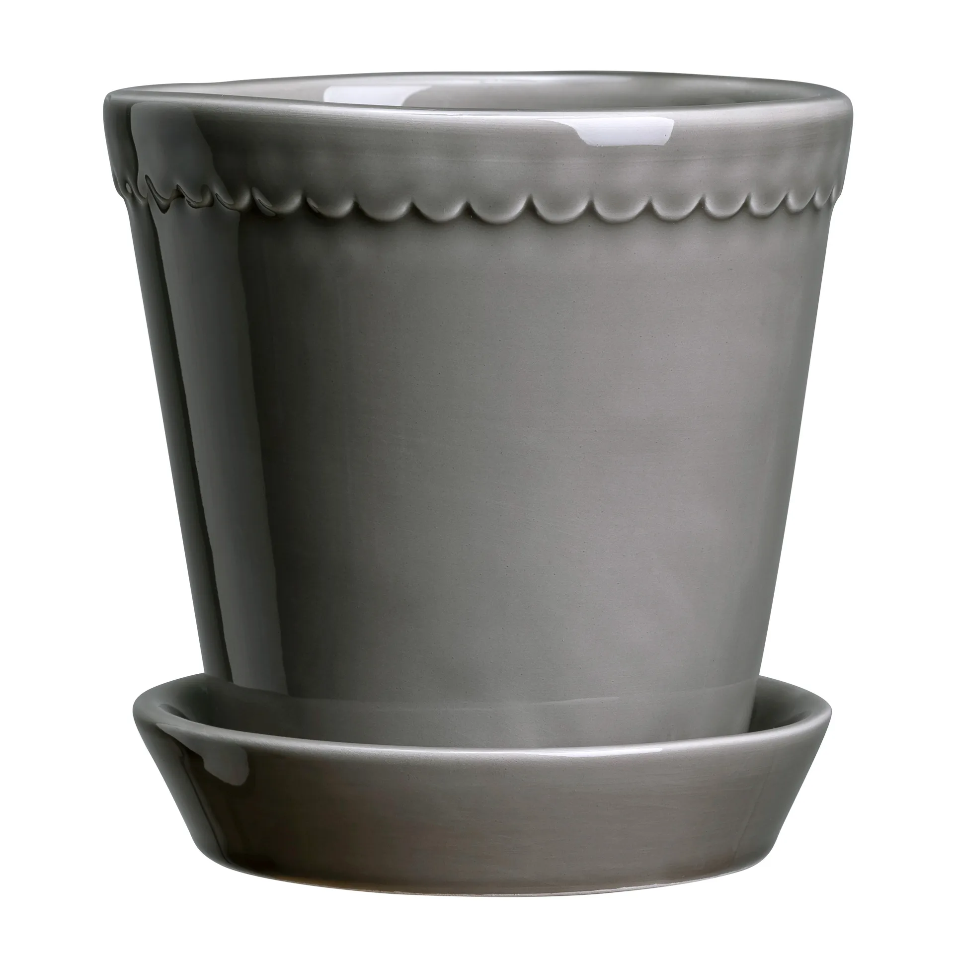 Donica Helena szkliwiona Ø18 cm, Pearl grey Bergs Potter