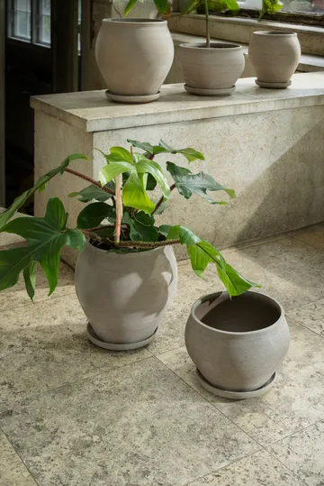 Doniczka Delphi z podstawką, 2 części - Grey, Ø22 cm, tall - Bergs Potter