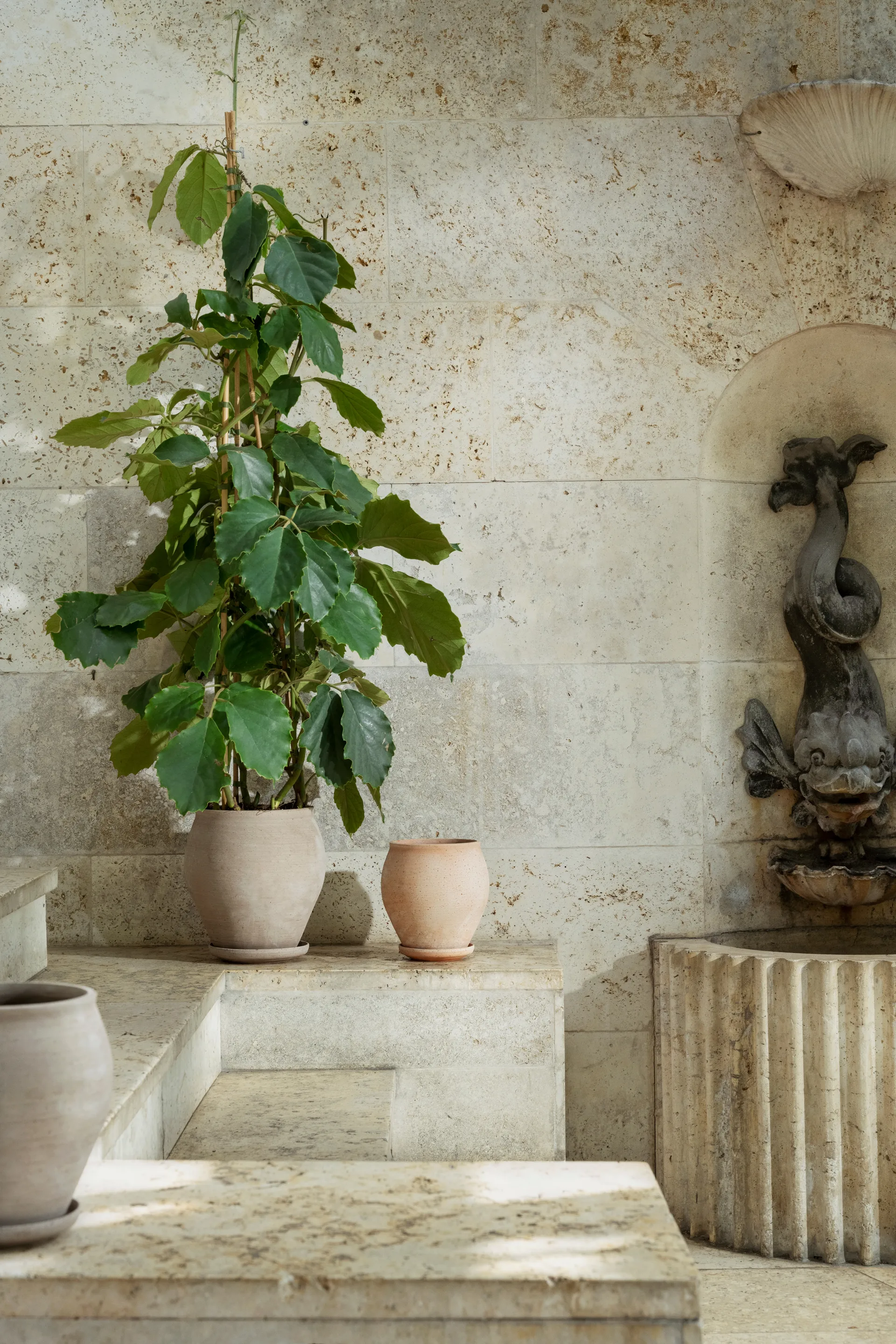 Doniczka Delphi z podstawką, 2 części, Grey, Ø22 cm, tall Bergs Potter