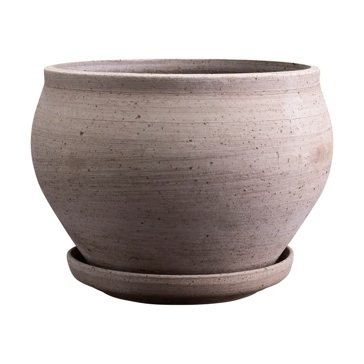 Doniczka Delphi z podstawką, 2 części - Grey, Ø24 cm, low - Bergs Potter