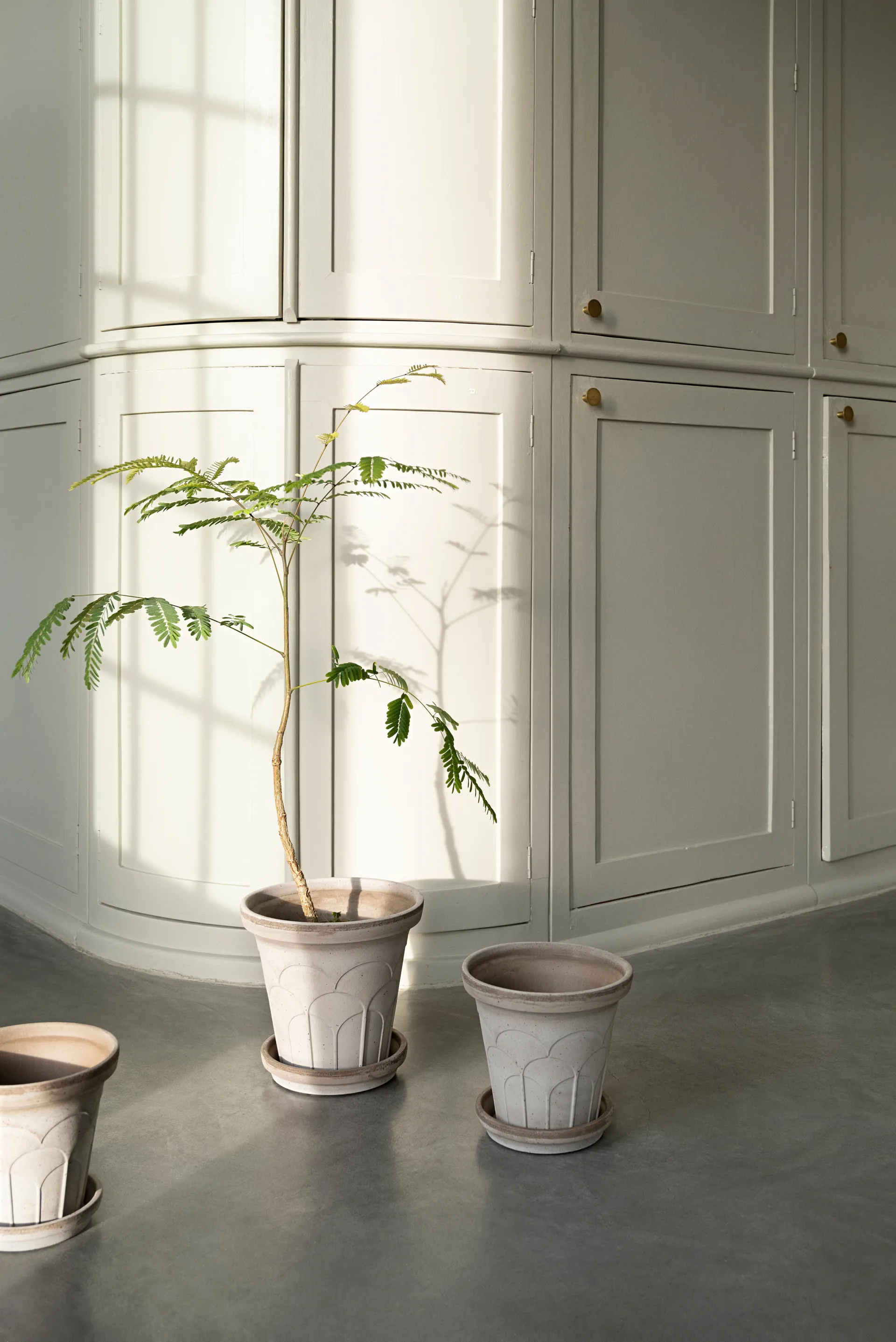 Doniczka Fleur z podstawką, 2 części, Grey, Ø16 cm Bergs Potter