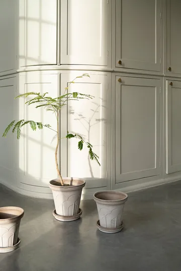 Doniczka Fleur z podstawką, 2 części - Grey, Ø16 cm - Bergs Potter