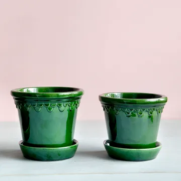 Doniczka glazurowana Köpenhamn - Zielony, Ø16 cm - Bergs Potter