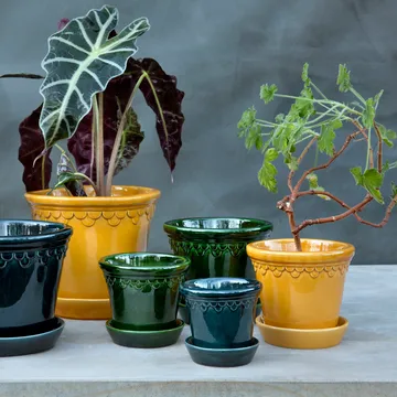 Doniczka glazurowana Köpenhamn - Żółty, Ø18 cm - Bergs Potter