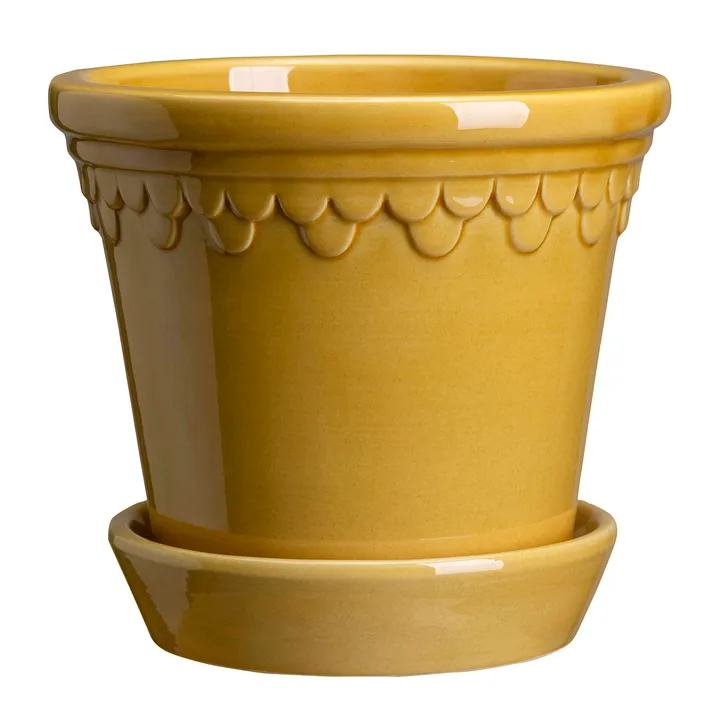 Doniczka glazurowana Köpenhamn - Żółty, Ø21 cm - Bergs Potter