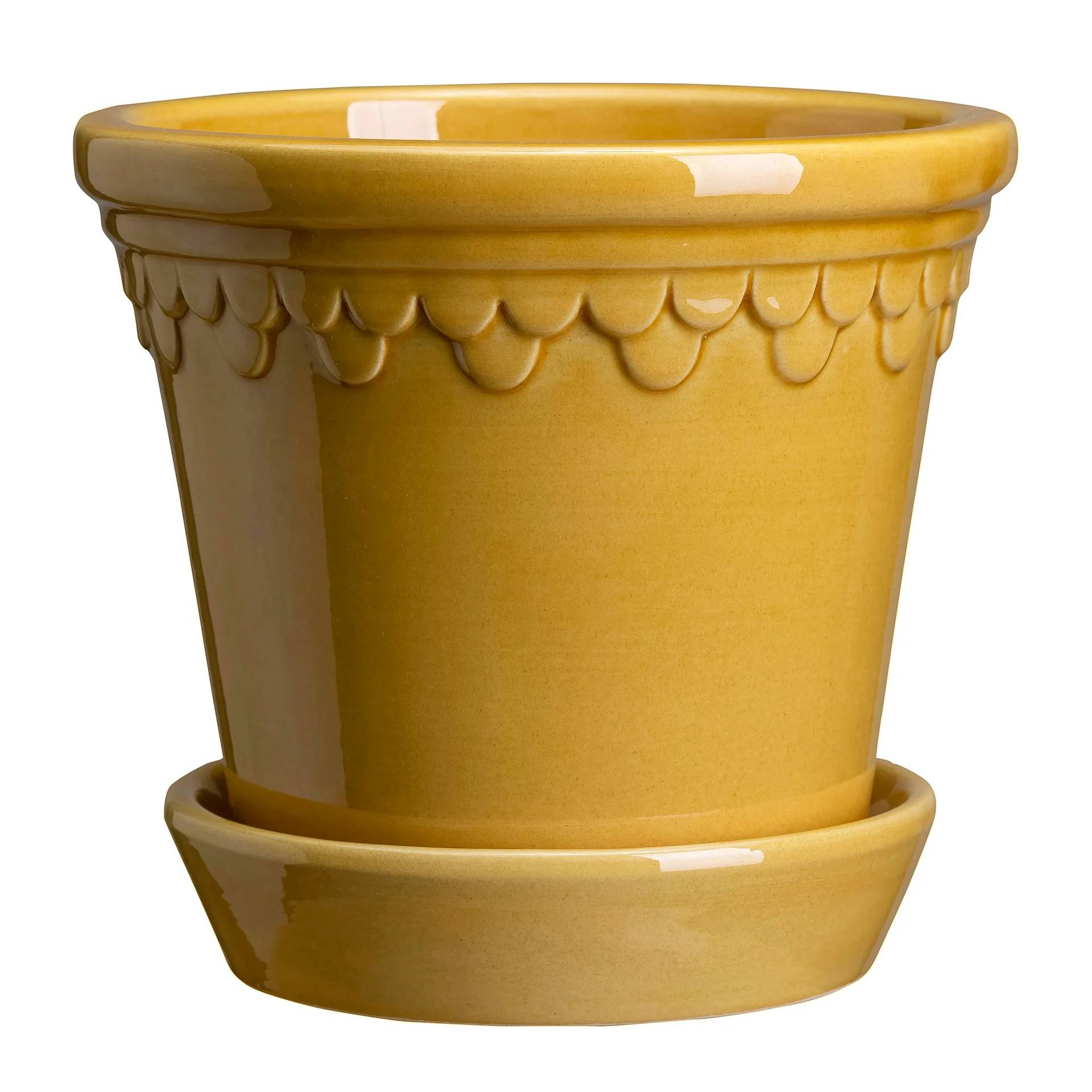 Doniczka glazurowana Köpenhamn, Żółty, Ø25 cm Bergs Potter