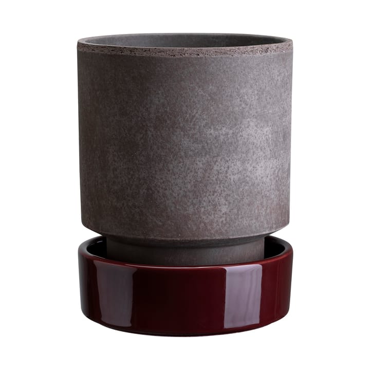Doniczka Hoff - Ø16 cm, Raw Grey-Deep Burgundy - Bergs Potter