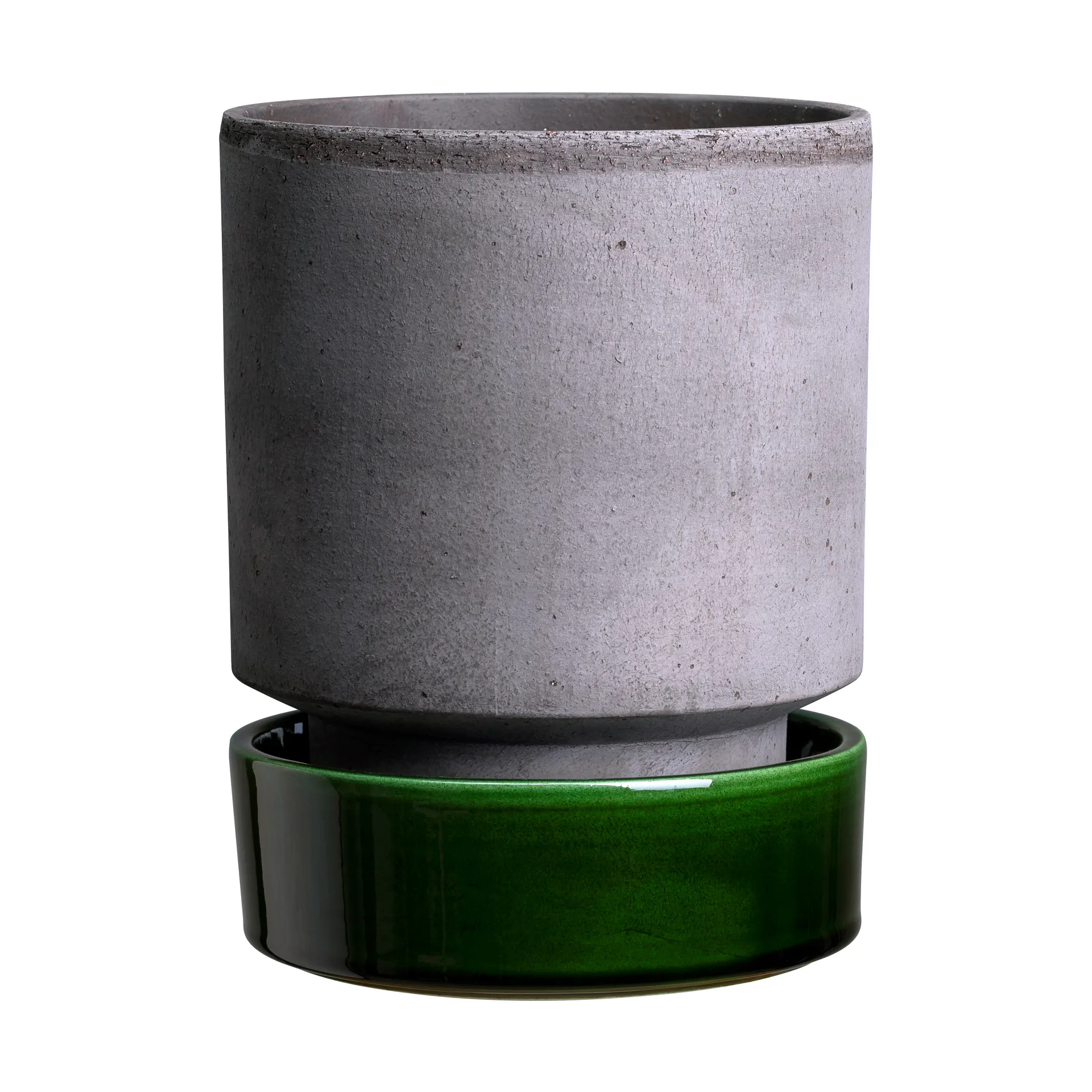 Doniczka Hoff, Ø18 cm, Raw Grey-Emerald Green Bergs Potter