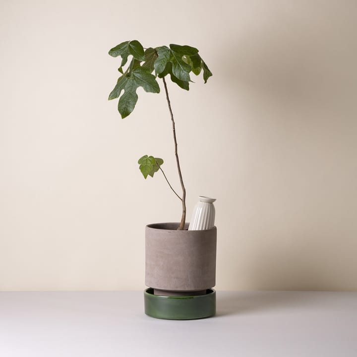 Doniczka Hoff, Ø18 cm, Raw Grey-Emerald Green Bergs Potter