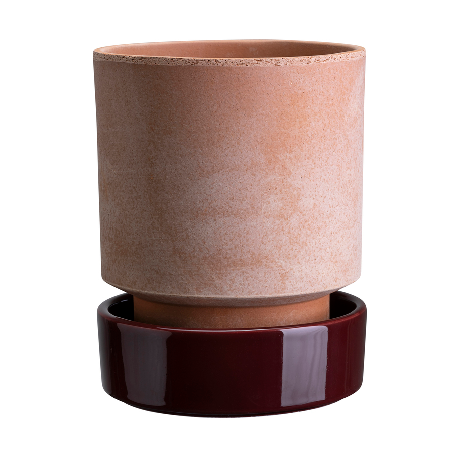 Bergs Potter Doniczka Hoff Ø18 cm, Raw Rosa-Deep Burgundy