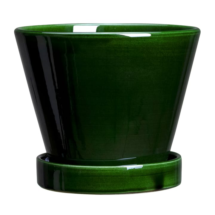 Doniczka Julie szkliwiona Ø11 cm - Green emerald - Bergs Potter