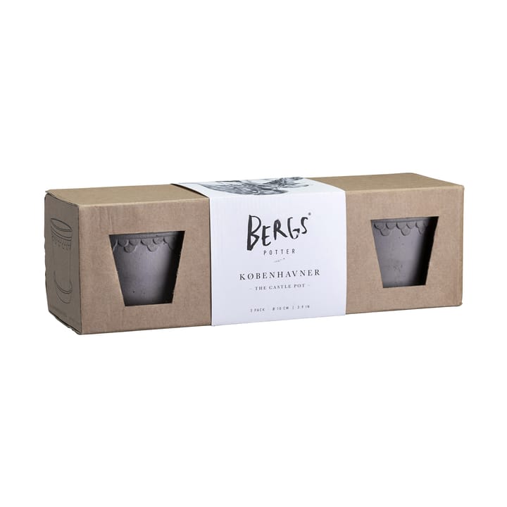 Doniczka Københavner Ø10 cm 3-szt. - Grey - Bergs Potter