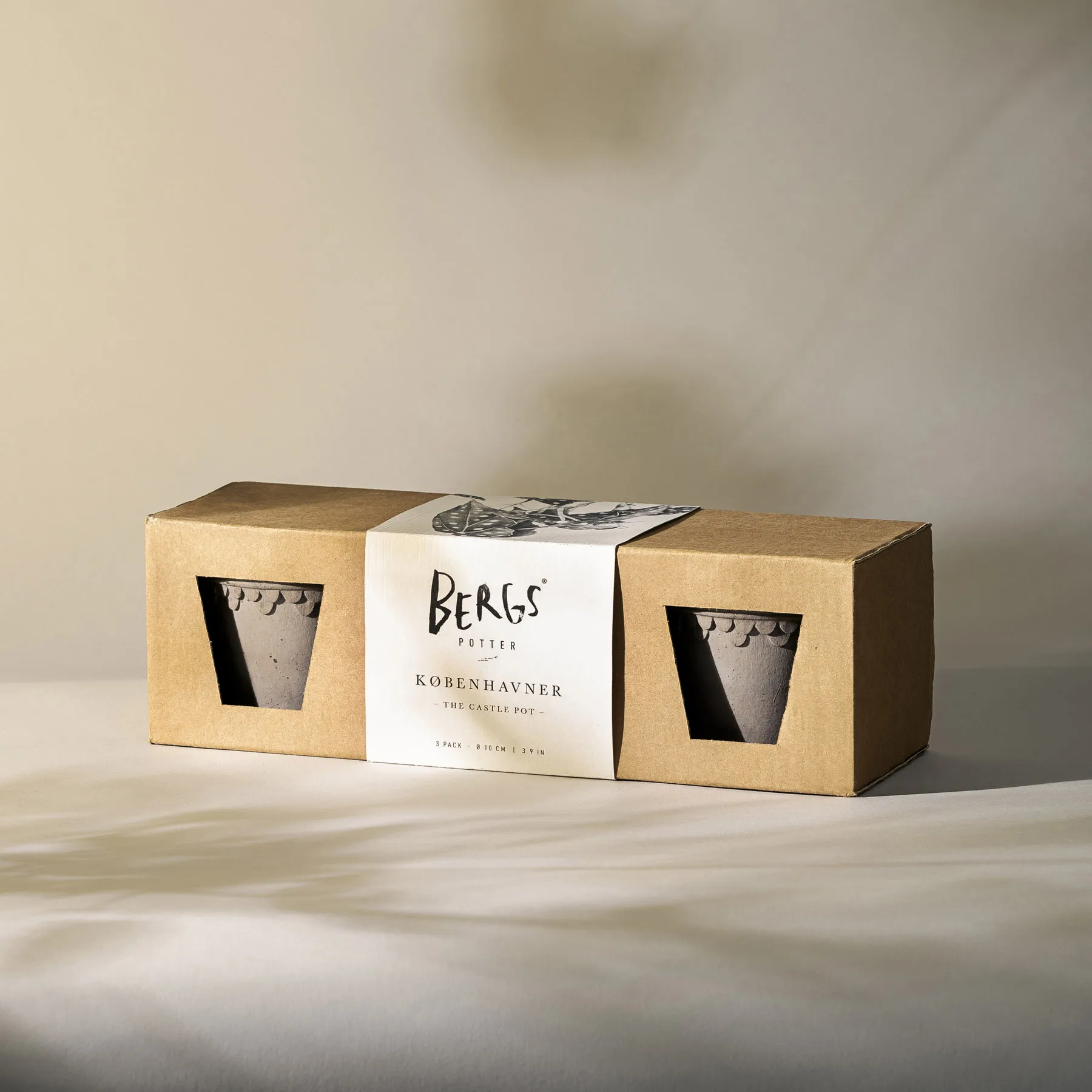 Doniczka Københavner Ø10 cm 3-szt., Grey Bergs Potter