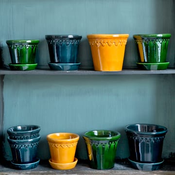 Doniczka Københavner szkliwiona Ø10 cm - Zielony - Bergs Potter
