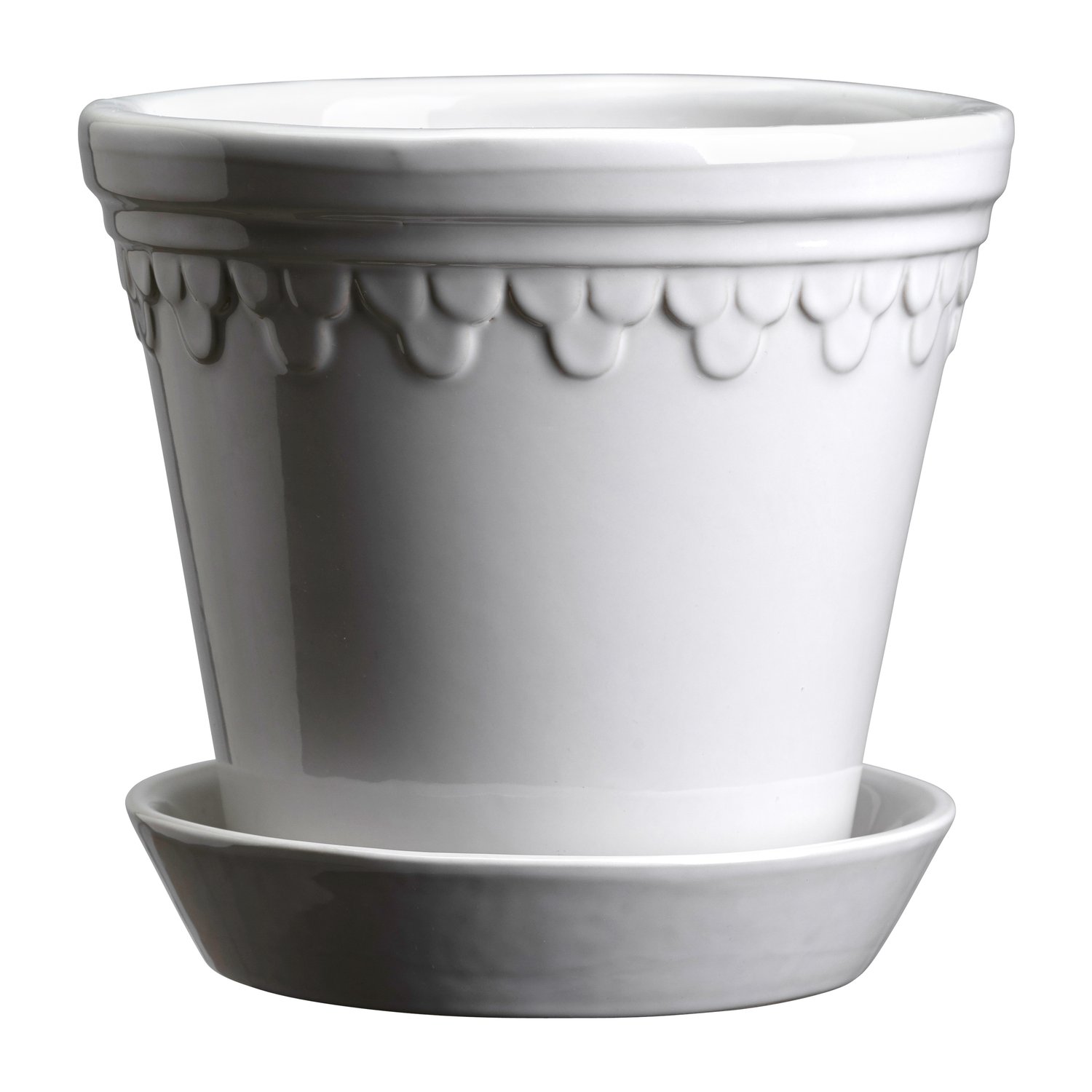 Bergs Potter Doniczka Københavner szkliwiona Ø12 cm Mineral White