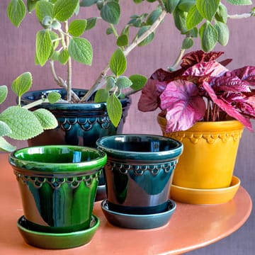 Doniczka Københavner szkliwiona  Ø14 cm - Zielony - Bergs Potter