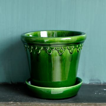 Doniczka Københavner szkliwiona Ø16 cm - Zielony - Bergs Potter