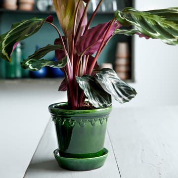Doniczka Københavner szkliwiona Ø18 cm - Zielona - Bergs Potter