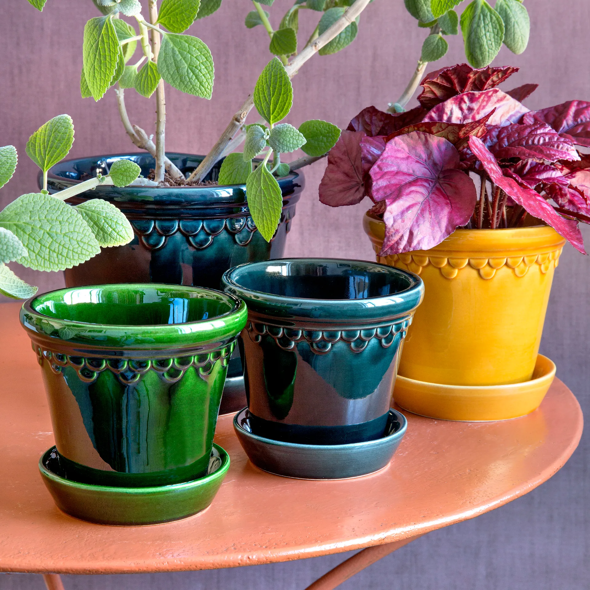 Doniczka Københavner szkliwiona Ø18 cm, Żółta Bergs Potter