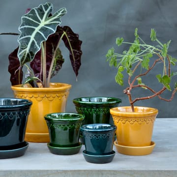 Doniczka Københavner szkliwiona Ø18 cm - Żółta - Bergs Potter