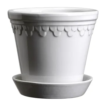 Doniczka Københavner szkliwiona - Mineral White, Ø14 cm - Bergs Potter
