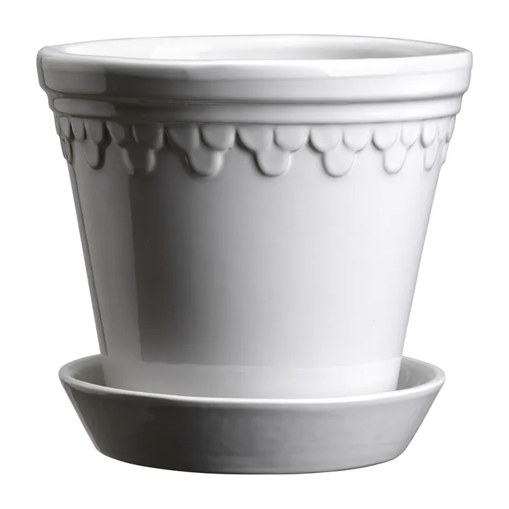 Doniczka Københavner szkliwiona - Mineral White, Ø14 cm - Bergs Potter