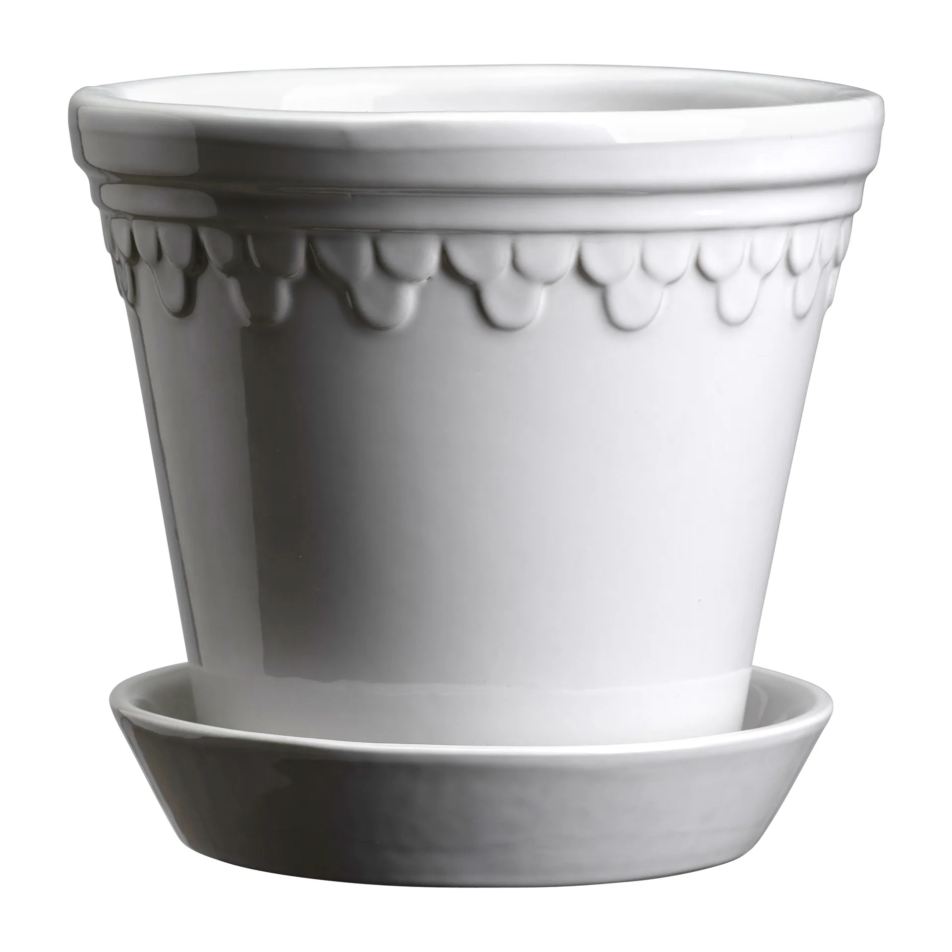 Doniczka Københavner szkliwiona, Mineral White, Ø21 cm Bergs Potter