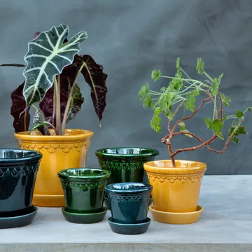 Doniczka Københavner szkliwiona - Zielony, Ø12 cm - Bergs Potter