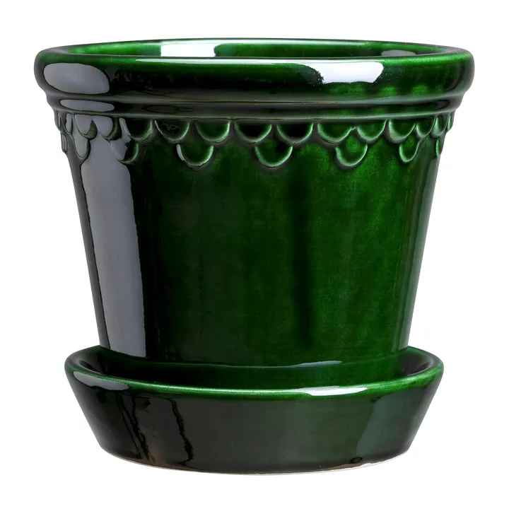 Doniczka Københavner szkliwiona - Zielony, Ø12 cm - Bergs Potter