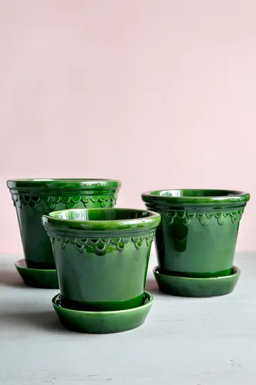 Doniczka Københavner szkliwiona - Zielony, Ø18 cm - Bergs Potter