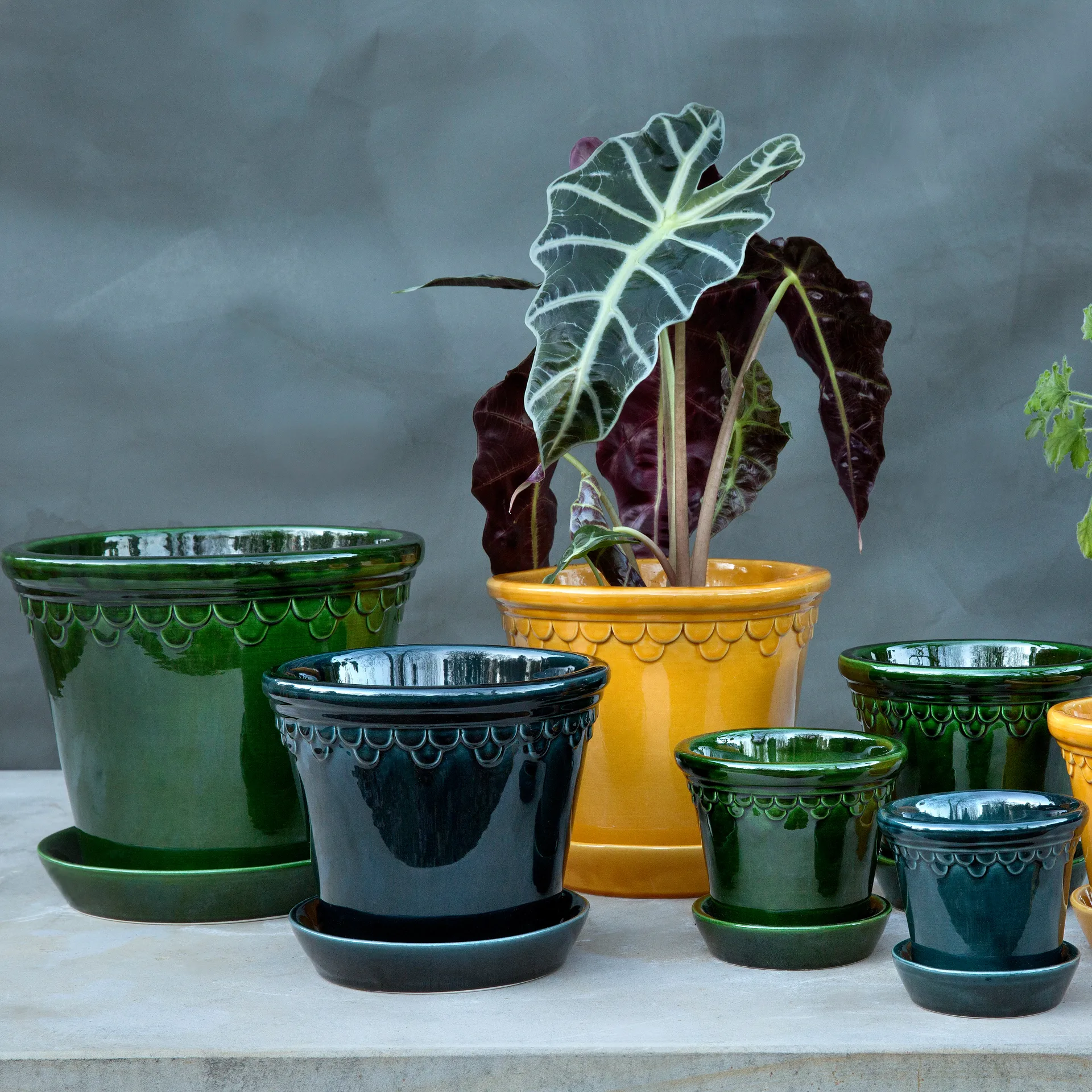 Doniczka Københavner szkliwiona, Zielony, Ø25 cm Bergs Potter