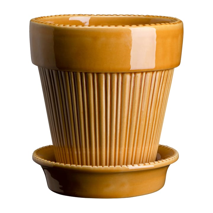 Doniczka Simona glazurowana Ø12 cm - Yellow - Bergs Potter