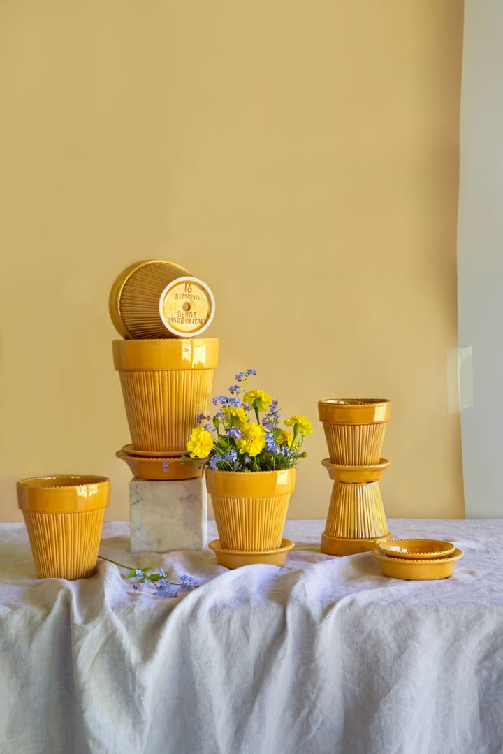Doniczka Simona glazurowana Ø12 cm, Yellow Bergs Potter