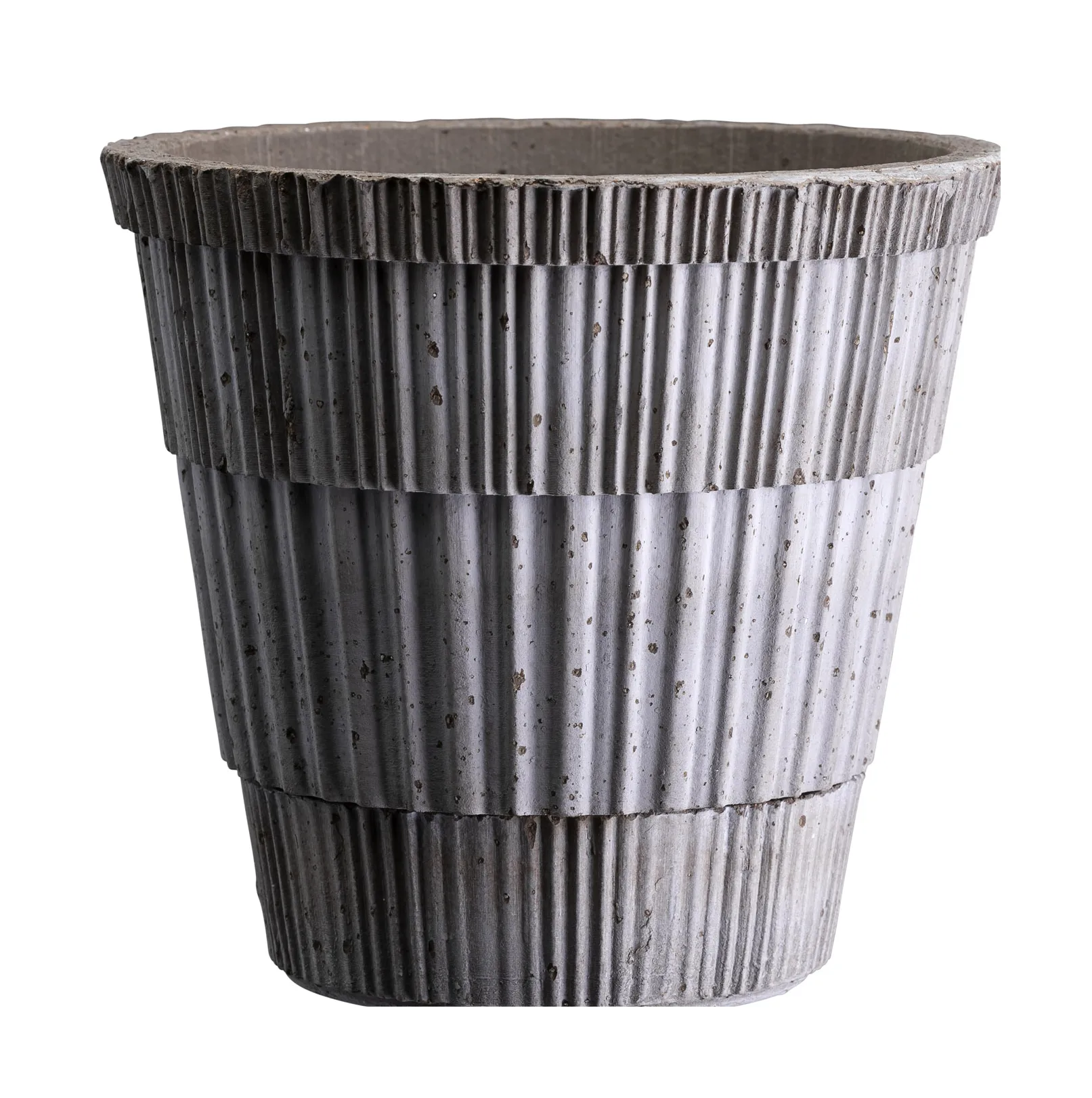 Doniczka ze spodkiem Atlas raw, Grey, Ø21 cm Bergs Potter