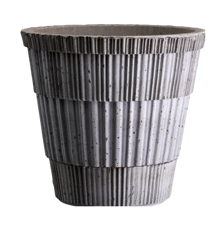 Doniczka ze spodkiem Atlas raw - Grey, Ø21 cm - Bergs Potter