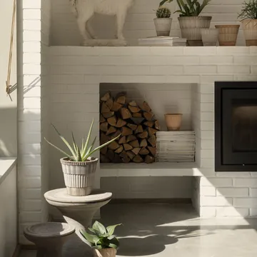 Doniczka ze spodkiem Atlas raw - Grey, Ø21 cm - Bergs Potter