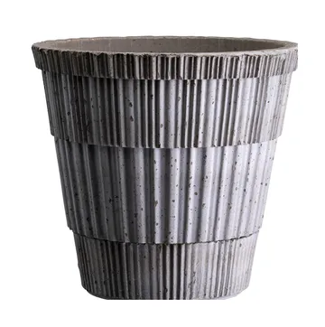 Doniczka ze spodkiem Atlas raw - Grey, Ø25 cm - Bergs Potter