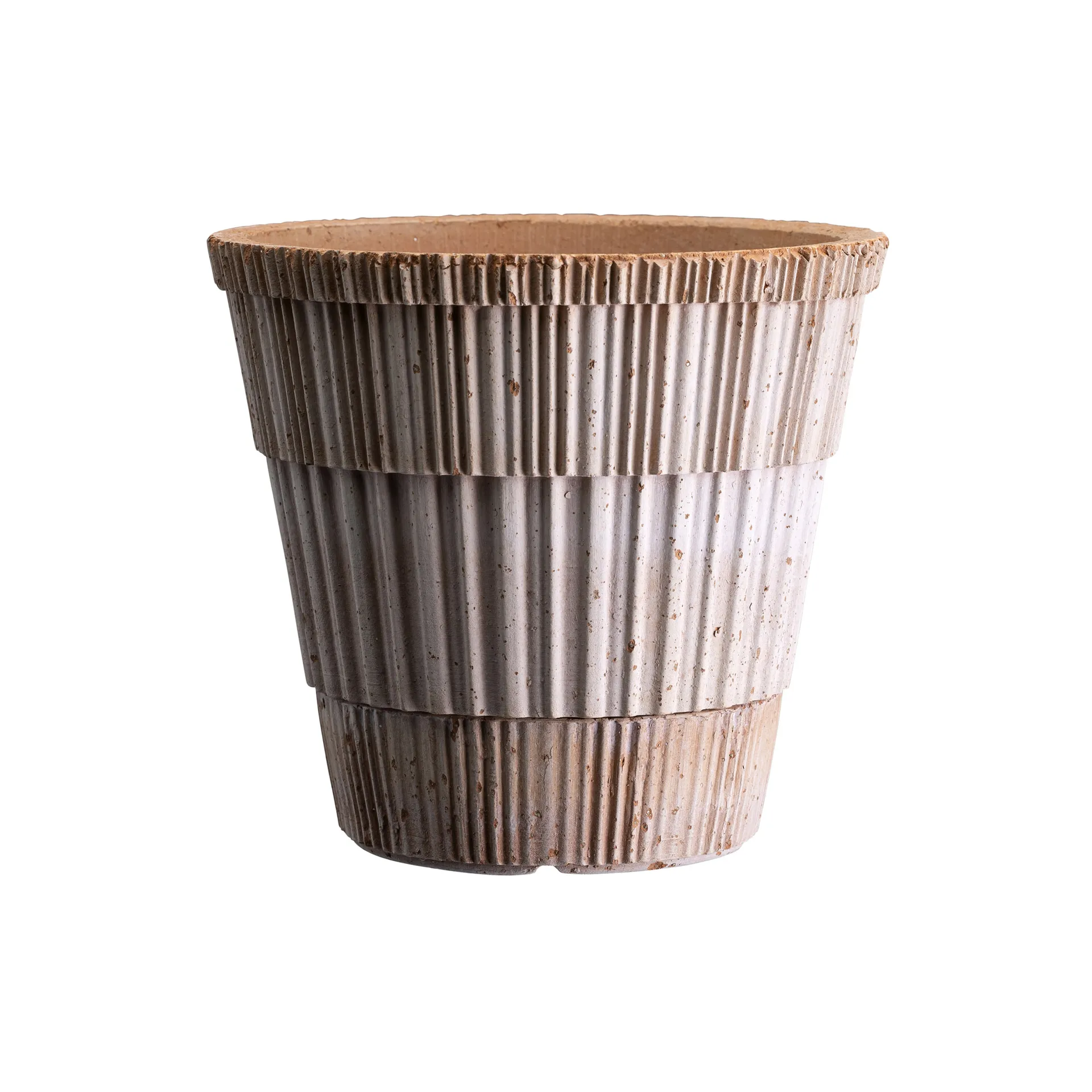 Doniczka ze spodkiem Atlas raw, Różowy, Ø14 cm Bergs Potter