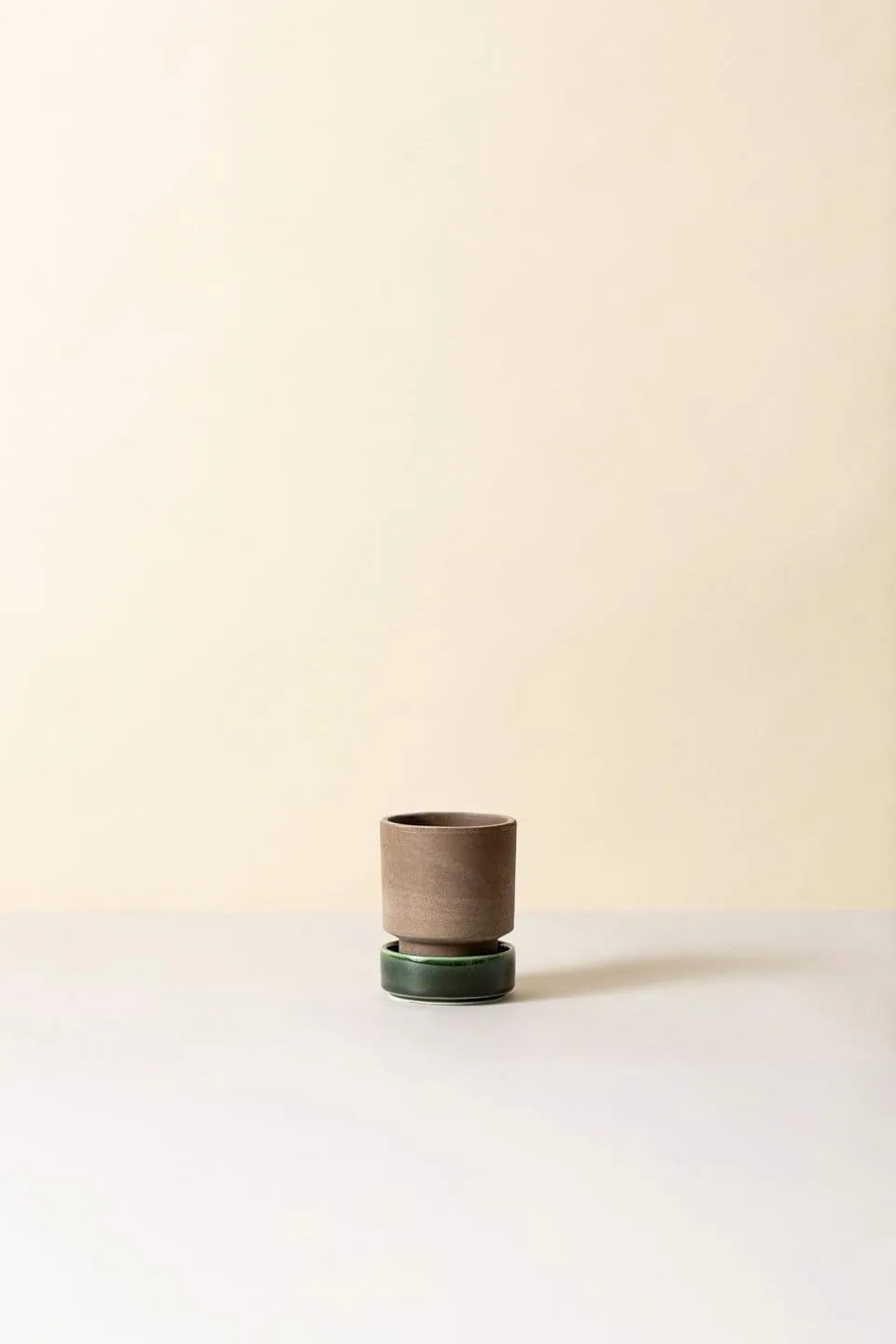 Zestaw 2 doniczek Hoff, Ø8 cm, Raw Grey-Emerald Green Bergs Potter
