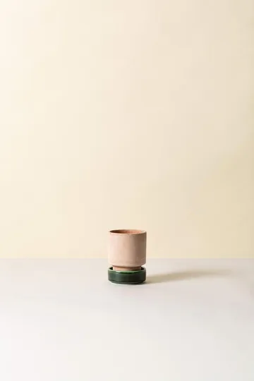 Zestaw 2 doniczek Hoff - Ø8 cm, Raw Rosa-Emerald Green - Bergs Potter