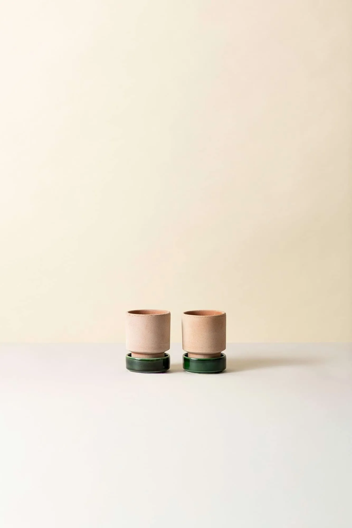 Zestaw 2 doniczek Hoff, Ø8 cm, Raw Rosa-Emerald Green Bergs Potter