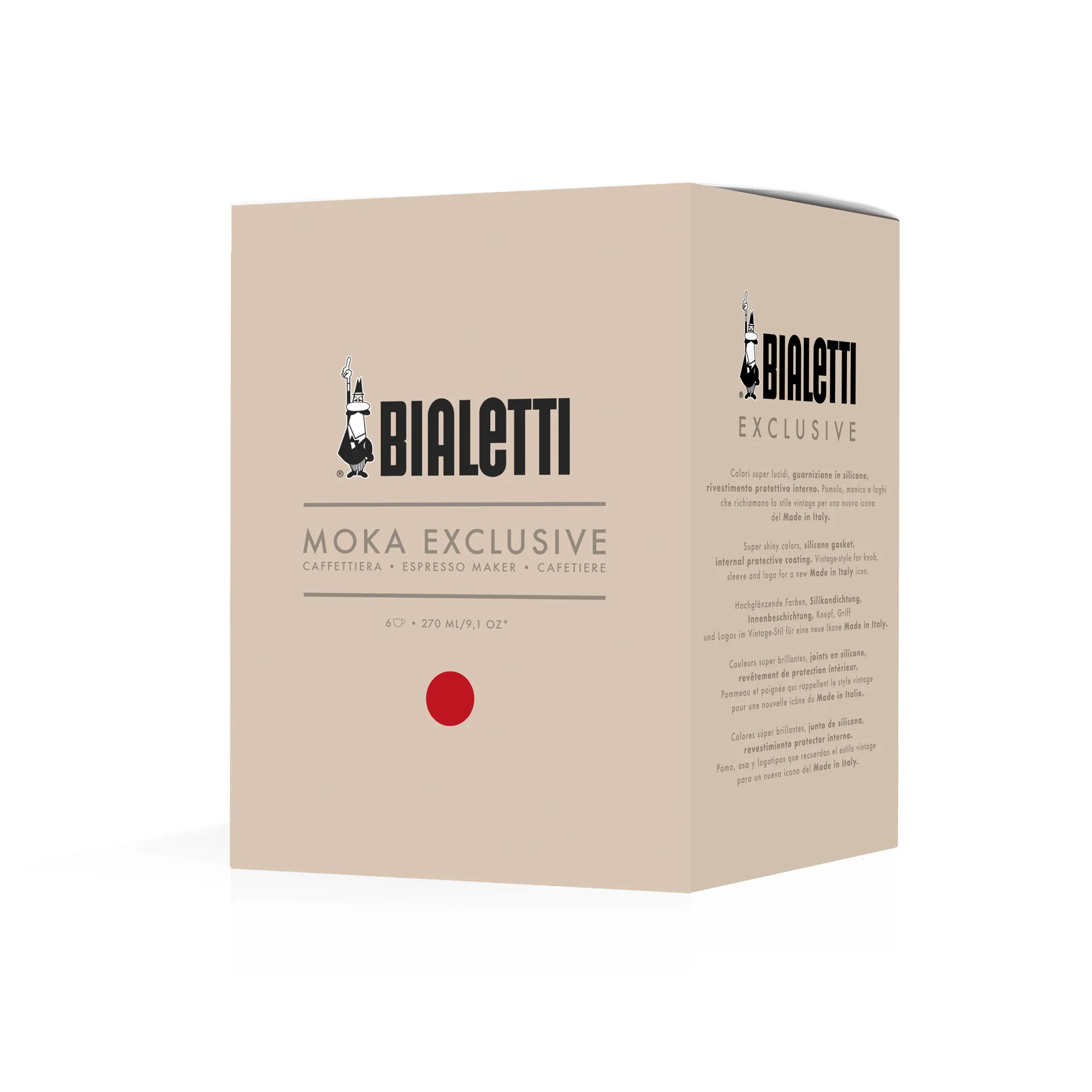 Bialetti ekskluzywny zaparzacz moka, Czerwony, 6 filiżanek Bialetti