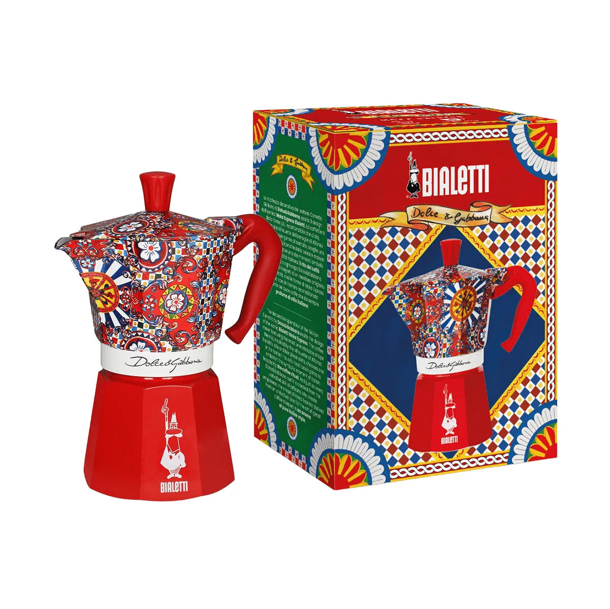 Kawiarka Bialetti x Dolce & Gabbana, Sycylijski wózek, 6 filiżanek Bialetti