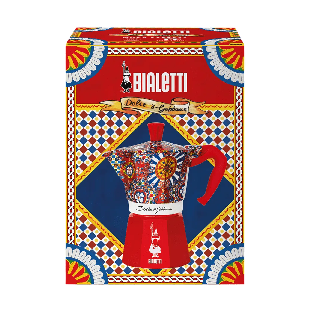Kawiarka Bialetti x Dolce & Gabbana, Sycylijski wózek, 6 filiżanek Bialetti