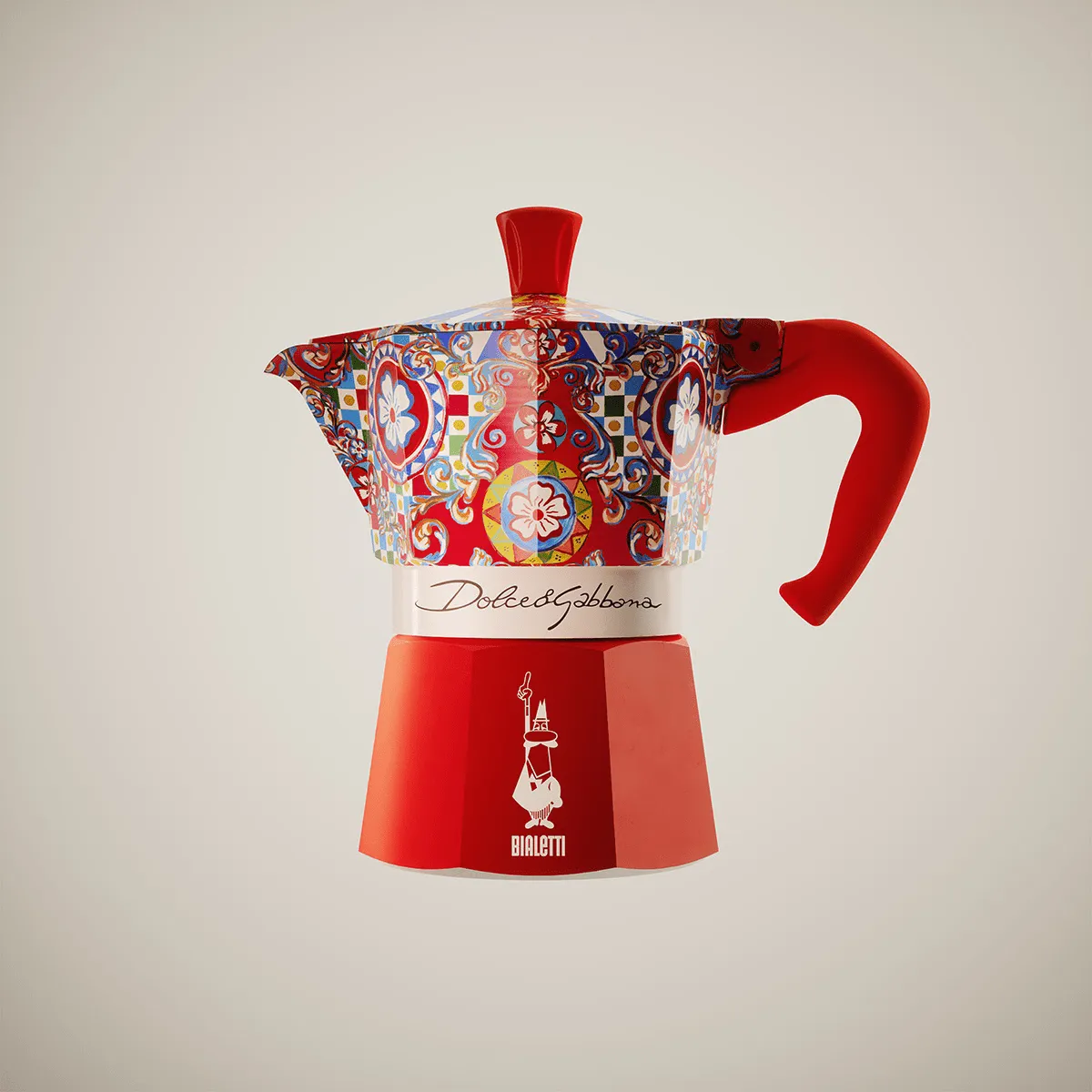 Kawiarka Bialetti x Dolce & Gabbana, Wózek sycylijski, 3 filiżanki Bialetti