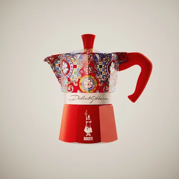 Kawiarka Bialetti x Dolce & Gabbana - Wózek sycylijski, 3 filiżanki - Bialetti