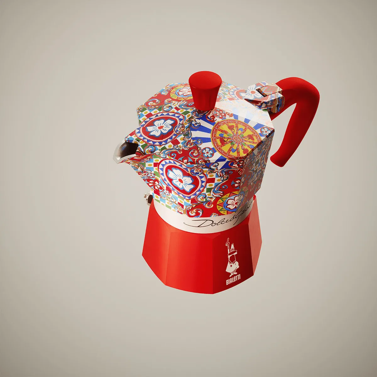 Kawiarka Bialetti x Dolce & Gabbana, Wózek sycylijski, 3 filiżanki Bialetti