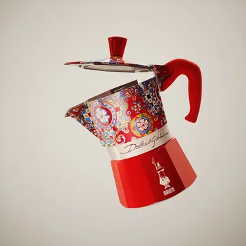 Kawiarka Bialetti x Dolce & Gabbana - Wózek sycylijski, 3 filiżanki - Bialetti