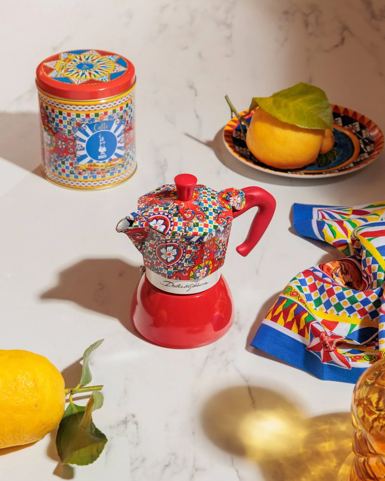 Kawiarka indukcyjna Bialetti x Dolce & Gabbana, Sycylijski wózek, 4 filiżanki Bialetti